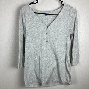 3/$20 Old Navy Ribbed Henley Top Size M
